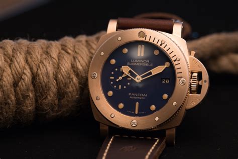 panerai blue bronzo|Panerai submersible bronzo green dial.